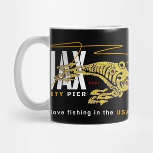 Jacksonville FL.,JAX City Pier,  Love Fishing USA Mug